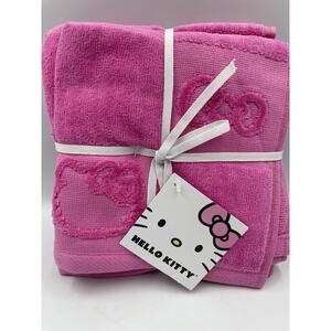 Hello Kitty Sanrio Pink Set of 4 Bathroom Wash Cloths NEW WITH TAGS
